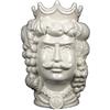 Ceramiche Azzaro & Romano Caltagirone Testa di moro siciliana uomo H cm 25 bianca in ceramica di Caltagirone fatta a mano