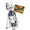 Brubaker Portabottiglie per Vino - Gatto - Decorazione in Metallo - Portabottiglie con Biglietto d'Auguri - Regalo del Vino