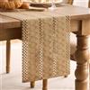 LRartdeco Runner Tavolo Cucina in Lino di Cotone Marrone Boho Table Runner da Tavola con Tessuti a mano Rustic Agriturismo Table Decorare per Bohémien Festa Matrimoni e Tutte le Celebrazioni 30 x 90cm