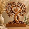 VEELU Albero della Vita Cuore in Legno Personalizzato con Nomi, Decorazione Romantica per Coppia, Regalo Personalizzato per Lui e Lei, Idea Regalo per Matrimonio, Anniversario, San Valentino (Stile 3)