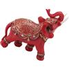 Tixiyu Feng Shui Elefante Ricchezza Figurine Fortunato Elefante Statua Resina Rosso Decorazione per la Casa per Buona Fortuna con Abbigliamento Cerimoniale Ingresso Mobile TV Decorazione Inaugurazione