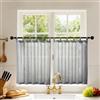 Joydeco Tende Corte per Interni in Voile con Passanti 2 Pezzi L 60 X A 60 CM, Tende Semitrasparenti Moderne per Finestre Piccole Della Cucina, Grigio