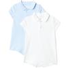 Amazon Essentials x Sofia Grainge Tutina Polo in Cotone a Maniche Corte Bambini e ragazzi, Pacco da 2, Azzurro/Bianco, 24 mesi
