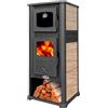FRASCHETTI Stufa A Legna In Acciaio E Ghisa 12,1 kW Con Forno K-Line Roma Beige