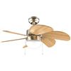 Cecotec Ventilatore da Soffitto con Luce EnergySilence Aero 360 Gold&Wood. 50W, Diametro 36" (92cm), 3 Velocità, 6 Pale Reversibili, Modalità Inverno-Estate, Uso semplice, Interruttore a Catena