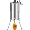 VEVOR Estrattore di Miele, Centrifuga Manuale per Miele a 2 Telaini in Acciaio Inox, con Coperchio Trasparente, Regolabile in Altezza, Apicoltura per Estrazione di Favi, 340 x 610 x 1080 mm