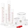 SUPERLELE 10/25/50/100 ml, bicchiere in vetro spesso 50/100/250 ml con 2 contagocce