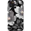 Floral Silver Flower Gifts Custodia per iPhone 11 Pro Max Motivo floreale argento nero floreale