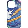 Kidcore Cartoon Style Solar System Gifts Custodia per iPhone 16 Pro Blue Cosmic Planet Rocket Planets, graziosa opera d'arte spaziale retrò