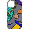 Kidcore Cartoon Style Solar System Gifts Custodia per iPhone 14 Kidcore del sistema solare di arte spaziale variopinta di UFO dei pianeti del