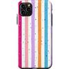 Confetti Pattern Gifts Custodia per iPhone 11 Pro Max Motivo carino coriandoli a strisce verticali pastello