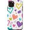 Cute Colorful Pattern Gifts Custodia per iPhone 11 Pro Max San Valentino disegnato a mano variopinto cuore carino amore modello