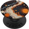 Groovy Bohemian Aesthetic Space Gifts Cosmic Space, vortice, pianeti, arte retrò, boho, stravagante, groovy PopSockets PopGrip Adesivo