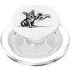 Proprietario Del Corgi Mamma Del Corgi Corgi Pugno Chiuso Mano Papà Del Corgi Disegno Al Tratto PopSockets PopGrip per MagSafe