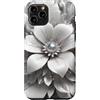 Floral Silver Flower Gifts Custodia per iPhone 11 Pro Arte murale floreale fiore d'argento