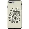 Ornamental Floral Art Custodia per iPhone 7 Plus/8 Plus Y2K Orchid Flower Line Art Tattoo Stile Tatuaggio Anni '90