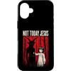 Dark Occult Horror Graphics Custodia per iPhone 16 Plus Not Today Jesus Occult Horror Graphic Halloween Witchcraft