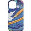 Kidcore Cartoon Style Solar System Gifts Custodia per iPhone 13 Pro Max Blue Cosmic Planet Rocket Planets, graziosa opera d'arte spaziale retrò