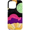 Groovy Hippie Retro Celestial Gifts Custodia per iPhone 15 Pro Max Cosmic Road Pianeti Tramonto Spazio Arte Celeste Boho Hippie