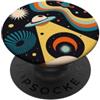 Extraterrestrial Flying Saucer Gifts Modello retrò UFO Spazio Groovy Art Boho Estetica stravagante PopSockets PopGrip Adesivo