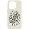 Ornamental Floral Art Custodia per iPhone 15 Pro Y2K Orchid Flower Line Art Tattoo Stile Tatuaggio Anni '90