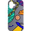 Kidcore Cartoon Style Solar System Gifts Custodia per iPhone 16 Kidcore del sistema solare di arte spaziale variopinta di UFO dei pianeti del
