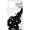 Extraterrestrial Flying Saucer Gifts Custodia per iPhone 12 mini Bianco Nero UFO Cosmic Space Ink Alien