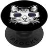 Miftees Solar Eclipse Tees Gatto che indossa gli occhiali di eclissi solare gatto PopSockets PopGrip Adesivo