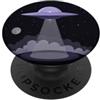 Extraterrestrial Flying Saucer Gifts FO Beam Sopra Nuvole Spazio Notturno PopSockets PopGrip Adesivo