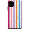 Confetti Pattern Gifts Custodia per iPhone 11 Motivo carino coriandoli a strisce verticali pastello