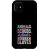 Vet Tech Veterinary Assistant Veterinari Custodia per iPhone 11 Animali Scrub E Guanti Di Gomma Vet Tech