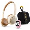 HF Division HIFUTURE PACK5 RITORNO A SCUOLA: HI-PACK5/26 Cuffie Bluetooth wireless HiFuture Turbo Latte + Smartwatch LUME PRO ROSA + Altoparlante Bluetooth LINO S