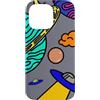 Kidcore Cartoon Style Solar System Gifts Custodia per iPhone 14 Pro Max Kidcore del sistema solare di arte spaziale variopinta di UFO dei pianeti del
