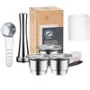 i Cafilas Capsule di caffè per Nespresso Riutilizzabili in acciaio inossidabile Filtri ricaricabili Cialde per caffè espresso adatte per Inissia Pixie Essenza Mini CoffeeMaker