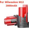 NONE 2PCS M12 Batteria Per Milwaukee 3000mAh Li-Ion di Ricambio Per Milwaukee XC 48-11-2410 48-11-2420 48-11-2411 Utensili Elettrici