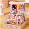 zuuton Mini casa delle bambole fai da te puzzle 3D assemblaggio modello di costruzione giocattoli decorazione della camera da letto di casa con mobili regali artigianali in legno case delle bambole