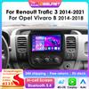 OSSURET 2Din CarPlay Lettore multimediale per auto Android per Renault Trafic 3 2014-2021 per Opel Vivaro B 2014-2018 Navi GPS 6115