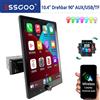 ESSGOO Autoradio 10,4 Pollici Schermo Tattile IPS Rotante a 90° Singolo 1 DIN Apple Carplay Android Auto Wireless USB AUX TF FM Bluetooth Mirror Link Controllo al Volante Schermo Tattile