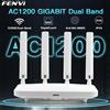 fenvi Router WiFi FENVI AC1200 Dual Band 2.4G/5.8GHz Gigabit Lan Router wireless MIMO-OFDMA WPA3 4 antenne Router intelligente con segnale forte