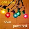 PDQ Lampadine RGB per esterni G40 21M Luci a stringa LED impermeabili Energia solare Giardino Patio Decorazione festa di nozze Illuminazione da campo