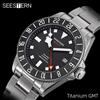SEESTERN Diver Man Watch Orologio da polso meccanico automatico in titanio GMT Movimento SL3032 Vetro zaffiro 200M Impermeabile Lume S462