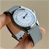 MERKUR Orologio quadrante bianco 24H Una cassa più sottile 50m Pelle Diver Orologio Orologio meccanico automatico vintage 38mm Relogio Masculino