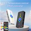 YSRSAI Ventola Controllo intelligente della temperatura 5v3 Pin Sincronizzazione della luce divina ARGB Hub PWM HUB Telecomando wireless per custodia del PC