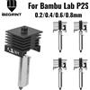 BEGRINT Kit Hotend aggiornato per Bambu Lab P2S 0.2/0.4/0.6/0.8mm Ugello in acciaio temprato Sostituisci Hot End Bambulab P2S Testina di stampa stampante 3D