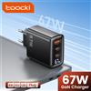 toocki Caricatore USB Toocki 67W GaN con display digitale, ricarica rapida QC4.0, caricatore di tipo C per iPhone, Xiaomi, Samsung, Realme, smartphone, laptop