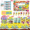 Potdemiel Set Decorativo per Feste a Tema SpongeBob, Tazze, Piatti, Palloncini, Decorazioni per Compleanno e Baby Shower
