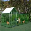 NONE Recinto per galline da allevamento 3x1x1,5m con serratura di sicurezza e telo in PE impermeabile, recinto in metallo per piccoli animali da cortile