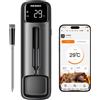 INKBIRD Termometro per carne Bluetooth INKBIRD senza fili a doppio sensore, portata 328 piedi, batteria da 25 ore, impermeabile IP67, display LED per barbecue e affumicatori