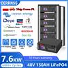 CERRNSS Batteria LiFePO4 48V 150AH 7.5Kwh 51.2V 100AH 300AH 200AH Batteria Solare al Litio 6000+ Cicli con Equalizzatore Attivo Integrato BMS Magazzino Locale UE Polonia Spedizione Veloce 10 Anni di Garanzia