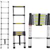 DayPlus Scala Telescopica in Alluminio - Robusta, Multiuso, Pieghevole con Piedini Antiscivolo 2,6M/8,5FT